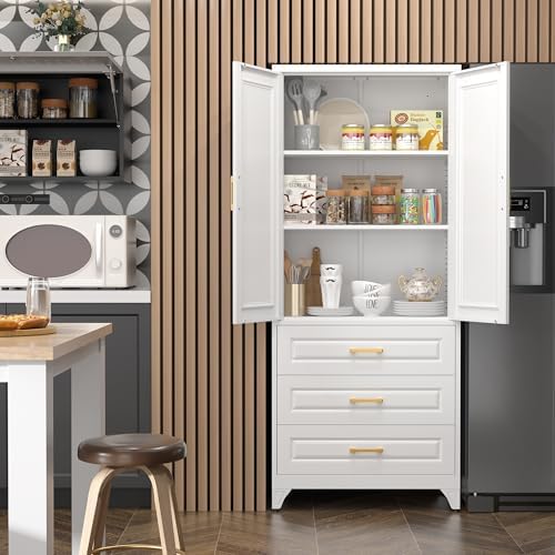 SteeLoong 75" Metal Storage Cabinet with Doors and 2 Adjustable Shelves - Image 2