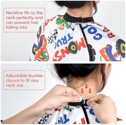 Kids Haircut Cape Waterproof Kids Barber Capes with Adjustable Neckline Unisex Hair Cutting Cape Cover Barber Apron - Image 2