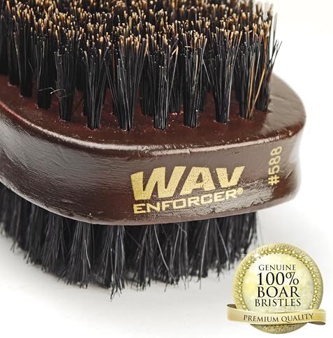 Firstline Wav Enforcer Double-Sided Military Boar Bristle Brush, Brown - Image 3