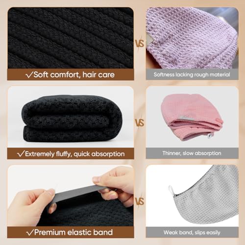 HOMEXCEL 5PK Microfiber Hair Towels, 40x20 in, Fast Drying for Long Hairs - Image 4