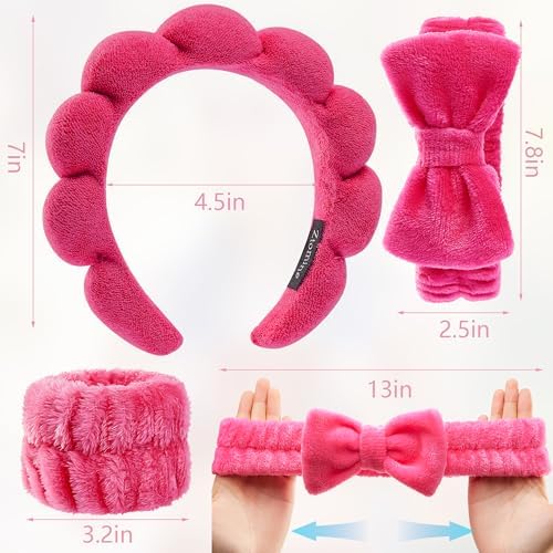 Ztomine Headbands for Women - Spa Headband and Wristband Set - Headband for Washing Face,Facial Mask,Makeup and Skin Care,Gifts for Women and Teen Girl Gifts Trendy Stuff - Image 2