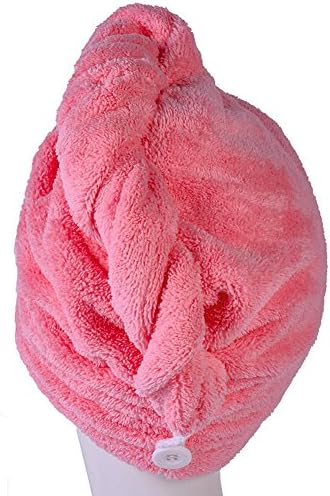 YYXR Microfiber Hair Drying Towel Ultra Absorbent Twist Hair Turban Drying Cap Hair Wrap (Rose) by YYXR