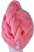 YYXR Microfiber Hair Drying Towel Ultra Absorbent Twist Hair Turban Drying Cap Hair Wrap (Rose) by YYXR