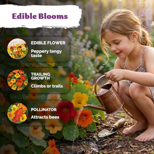 75 Single Mix Nasturtium Heirloom Flower Seeds, Tropaeolum Majus - Image 4