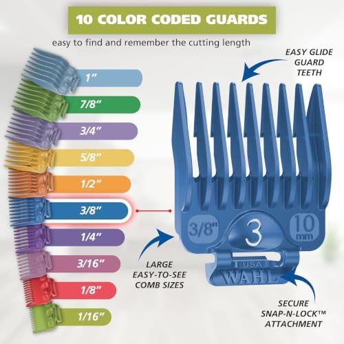 Wahl Clipper USA Color Pro Corded Haircutting Kit with Color Guide Combs - Image 5