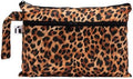 Bumkins Roamio Waterproof Wet Dry Clutch Bag for Baby, Travel, Swim Suit, Cloth Diaper, Pump Part, Pool, Gym Clothes, Beach, Toiletry, Hook to Stroller, Pack for Daycare, Zip Pack Pouch, Leopard Print by Bumkins
