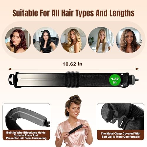 Heatless Curls Overnight, Satin Curling Rods to Sleep in, 3 Pcs - Image 4