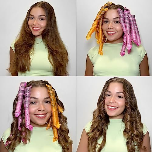 40pcs Heatless Spiral Hair Curlers for Long Hair - Heatless Curls Overnight 22inch Magic Hair Rollers No Heat Curlers for Women Kids - Image 4