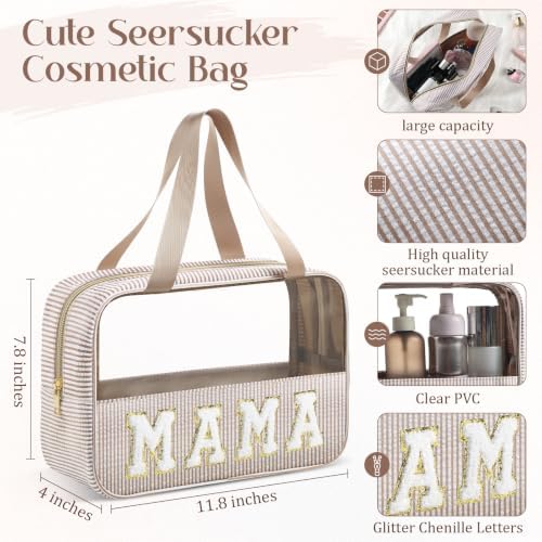 Sanwuta Clear Seersucker Mama Bag, Khaki - Image 2