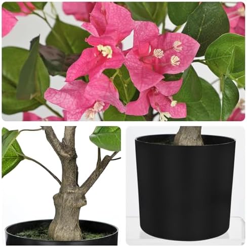26.3” Large Fake Plants Artificial Flowers Bougainvillea Artificial Plants Trees Indoor Pots, Faux Plants Perfect for Home Decor, Living Room Table Decor, Bedroom Shelf Decor, Dining Room Decor - Image 2