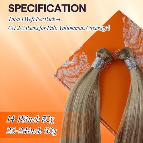 Full Shine Sew In Hair Extensions Real Human Hair 20 Inch 60g - Image 4