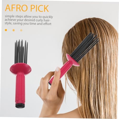 Fluffy Curling Comb for Voluminous Hair Styling Plastic Red - Image 7