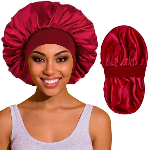 ROYBENS Large Silk Bonnet for Sleeping Women, Sleep Hair Bonnets for Women by ROYBENS