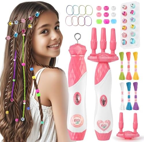 DIY Hair Salon Toys for Girls, Automatic Hair Braiding Machine & Rope Braider with Accessories, Kids Hair Styling Tool for Girls 3 4 5-12 Years Old by Kidzkube