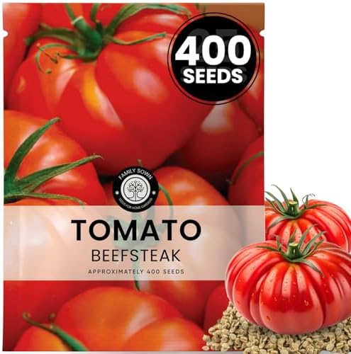 Beefsteak Tomato Seeds – Over 400 Premium Heirloom Seeds for Planting for the 2026 Season – Juicy, Flavor-Rich Garden Favorite – 1 Gram Pouch by FamilySown