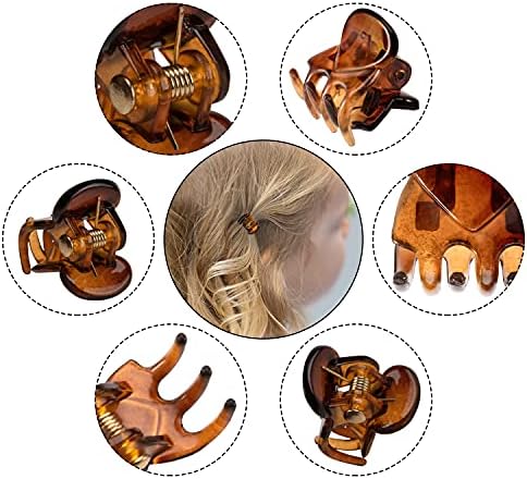 YOHAMA 36Pcs Brown Mini Hair Claw Clips Kids Adult Strong Hold Bangs Clips - Image 3