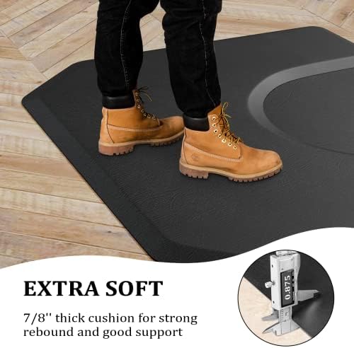 OmySalon Salon Mat for Hair Stylist 4’x5’ Anti Fatigue Barber Floor Mat with Round Base, Salon Chair Mat for Hairdresser Standing, Barbershop Beauty Spa Styling Shampoo Equipment - Image 3