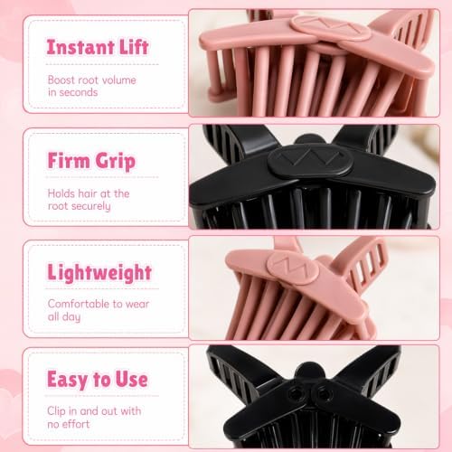 4PCS Root Clips for Curly Hair Volume, Volumizing Hair Clips for Fine and Flat Hair, Volume Clips for Curly Quick Styling Solutions, Portable Root Lift Tool for Travel and Daily Use - Image 3
