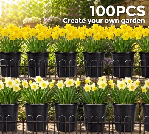 GroTheory 100 Pack 1 Gallon Nursery Pots, 6.7 Inch Plastic Pots for Plants - Image 2