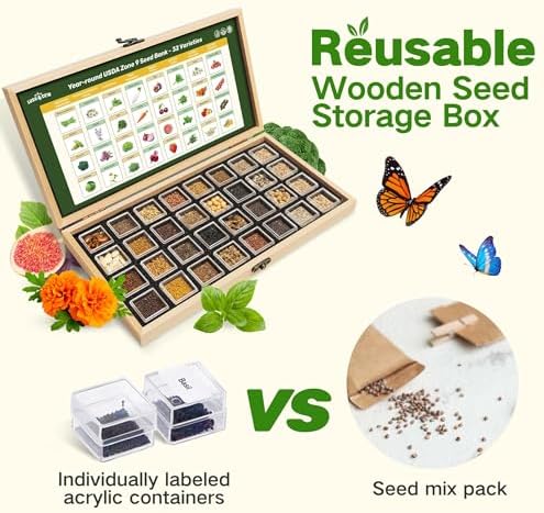 Lush&Dew Zone 9 Seed Bank, Gardening Gifts for Women Men, 32 Type USA Seeds - Image 7