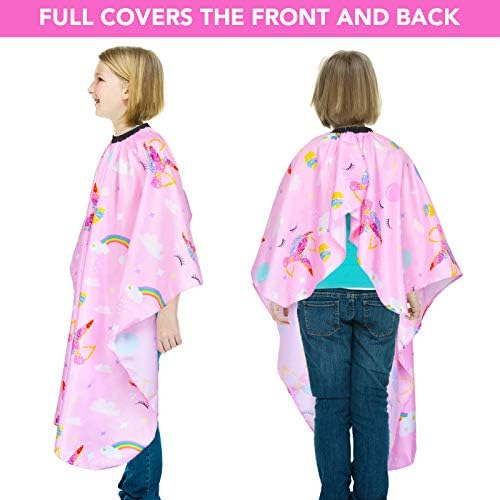 Kids Haircut Cape Waterproof Barber Cape Cover, Unicorn Hair Cutting Cape for Girls with Adjustable Snap Closure (Unicorn) - Image 4