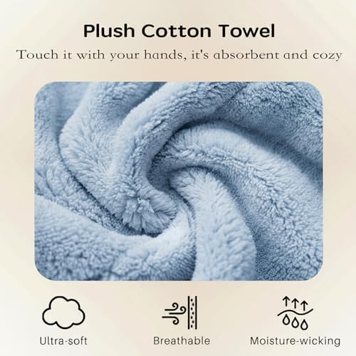 2-Pack Microfiber Hair dring Towel | 50% Faster Drying, Ultra Absorbent & Frizz Control | for Long/Curly Hair | 40 * 11" Large Size | Travel Gym Home Use(Bule,White) - Image 2