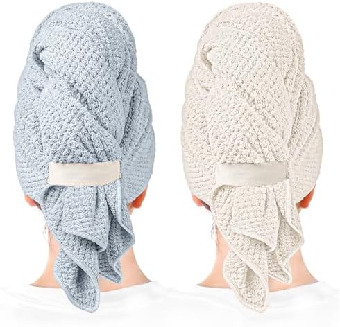 ROLSHOL 2-Pack Large Microfiber Hair Towel Wraps for Women, 27 × 39 in by ROLSHOL