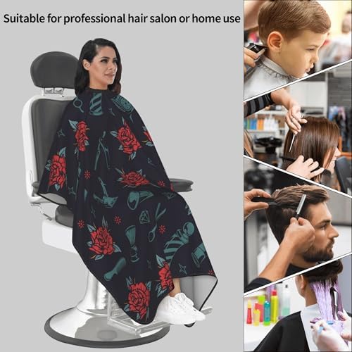 Barber Cape, Hair Salon Haircut Gown, Hair Cutting Apron with Adjustable Closure, Professional Salon Cutting Barber Skirt for Barbershop (color 1) - Image 5