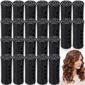 WILLBOND 24 Pcs Large Perm Rods Plastic Hair Rollers, Black, Medium by Willbond+Technology+Limited