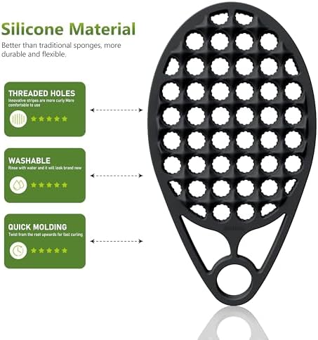 KOUPA Magic Silicone Curly Hair Brush, One Piece Twist Curl Comb for Afro Curls, Washable Hair Tool for Men Women, Black, 2 Pieces - Image 5