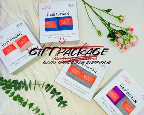 YoulerTex Hair Towel Hairs Wrap: 2 Pack 10X26 Hair Dryer Towels for Women Absorbent Turban Twist Drying Shower Cap Curly Hairs Products for Hair's Care Accessories (White) - Image 6