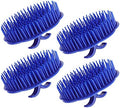Segbeauty Palm Brush Hair, 4Pcs Scalp Massage Shampoo Brushes, Hair Brushes Men Beard Comb, Shampoo Deep Cleaning Scalp Scrubber for Washing Hair Pet Shower Grooming Travel Salon Barber Stylist Blue by Segbeauty