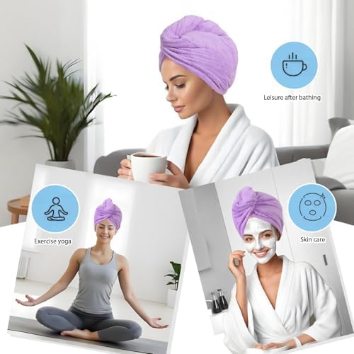 Microfiber Hair Drying Towel Wrap,Hair Turbans Towel for Wet Hair - Image 3