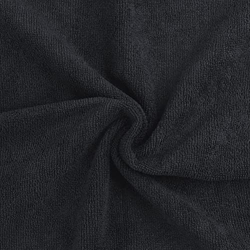 Orighty Salon Towels, 12 Pack Black Microfiber Hair Towel (16 x 29 Inch) - Image 2