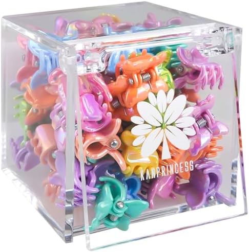 KANPRINCESS 50PCS Mini Butterfly Claw Clips Mini hair clips With Box Small Hair Clips For Women And Girls Gift Set(SET5) by KANPRINCESS