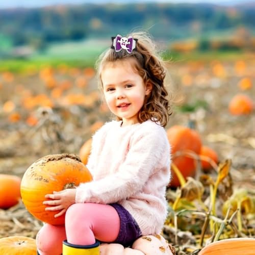 4Pcs Halloween Glitter Bow Hair Clips - Image 4