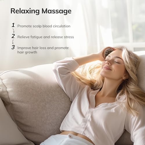 Sndyi Silicone Scalp Massager Shampoo Brush, Hair Scrubber with Soft Silicone Bristles, Scalp Scrubber/Exfoliator for Dandruff Removal, Wet Dry Scalp Brush for Hair Growth & Scalp Care, Khaki - Image 6
