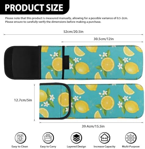 Flat Iron Travel Case Lemon Flower Portable Curling Iron Case Heat Resistant Travel Bag Hair Straightener Curler Storage Bag Hair Accessories Organizer Long-Term Use - Image 6