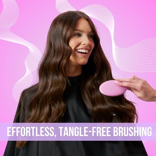 SimplyHair Ultimate Hair Extension Brush & Detangler Anti-Static, Dual Bristle Design, Soft Boar Bristle, Great for All Hair Types & Extensions - Pink & Purple Ombre Brush Ideal for Adults & Kids - Image 5