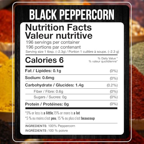 Fresh Finest Black Peppercorns 14.8oz - Premium Quality Whole Black Pepper - All-Natural, Non-GMO, Gluten-Free, Kosher - Perfect for Grinders, Cooking, and Seasoning - Image 2
