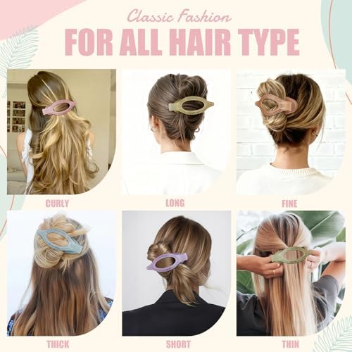 Flat Hair Clips for Women - 6 PCS French Flat Claw Clips Medium Hair Clips for Girls Large Hair Claw Clips for Thick or Thin Hair Strong Hold No Slip Hair Accessories for women (Ice Cream) - Image 4