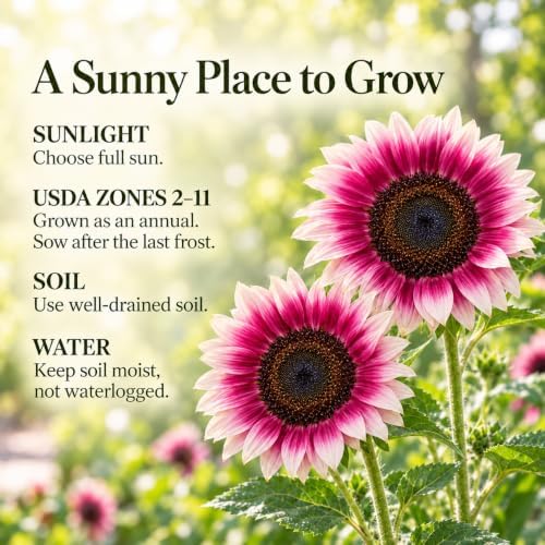 ZEshops 60 Pink Sunflower Seeds for Planting, Outdoor Flower Garden Beds - Image 5