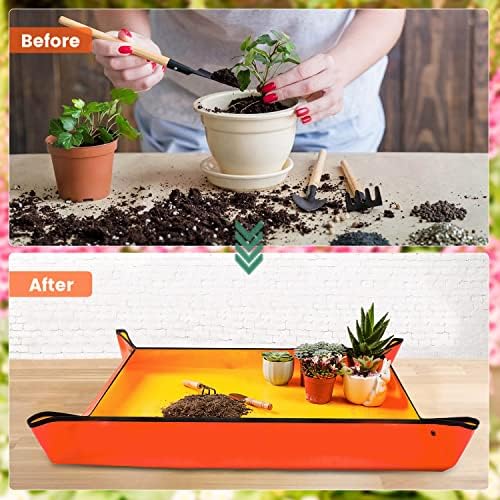 Large Repotting Mat for House Plants Transplanting and Potting Soil Mess Control, Unique Gardening Gifts for Women & Men Mom Birthday Gift Plant Lover Gifts - Image 2