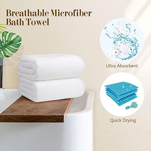 Orighty Bath Towels, Soft Feel Bath Towel, 4 Pack (27'' x 54'') - Image 4