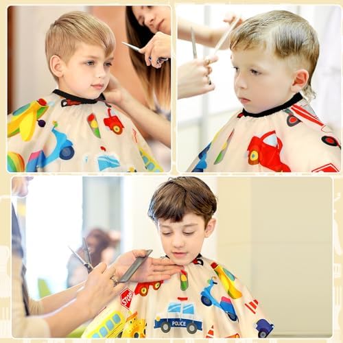 FEBSNOW Kids Haircut Cape, Professional Barber Cape with Neck Duster Brush - Image 6