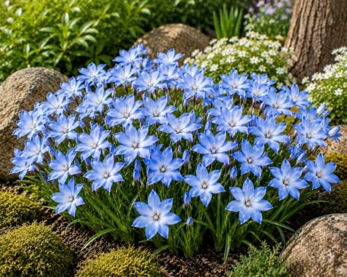 Blue Starflower Bulbs for Planting – Ipheion Jessie – Beautiful Light Blue Star-Shaped Spring Flowers – Fragrant Naturalizing Fall Planting Bulbs, 100 Pack by CZGrain