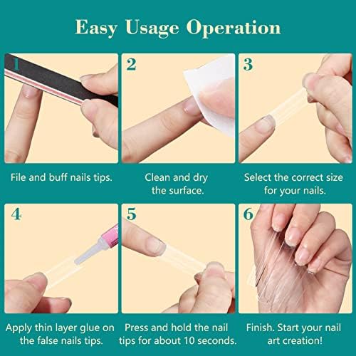 LIONVISON 3XL Square Nail Tips: No C Curve Flat Nails Tips for Home DIY - Image 5