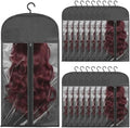 16 Pack Hair Extension Holder with Hanger - Dust-Proof Wig Storage Bag for Human Hair & Synthetic Hairpieces - Protective Travel Case for Styling & Organizing, Fits up to 23 Inches by EATHEATY