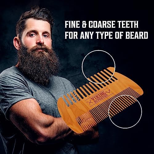 Viking Revolution Wooden Beard Comb & Case - Pocket Comb, 2 Pack - Image 6