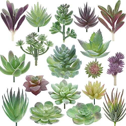 Artificial Succulent Plants - 18 Pack - Premium Fake Plants - Double Flocked Succulents - Realistic Textured Cactus - Face Succulent Plants - Mini Faux Succulents - Face Plant Decor by Miltonson